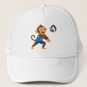 Funny Volleyball Monkey Athlete Trucker Hat