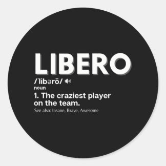 Funny Volleyball Players Libero Classic Round Sticker