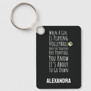 Funny Volleyball Team Player Sports Teen Girls Keychain