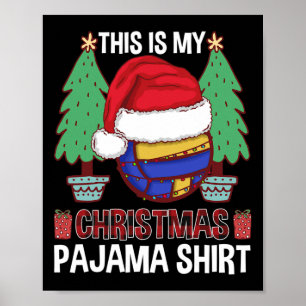 Funny Volleyball Team Ugly Christmas Lights Pajama Poster