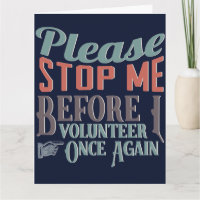 Funny Volunteer Carte de remerciements
