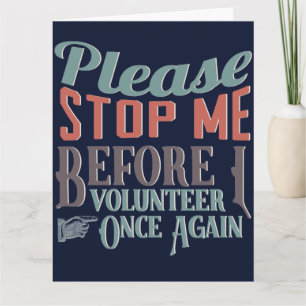 Funny Volunteer Carte de remerciements