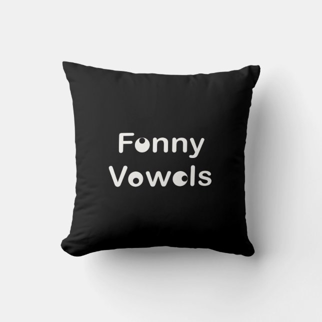 Funny Vowels Futuristic White Classic Throw Pillow (Front)