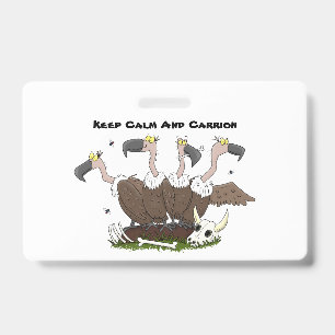 Funny vultures humour cartoon badge