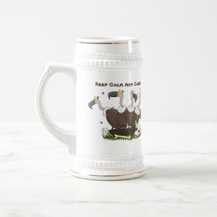 Funny vultures humour cartoon beer stein