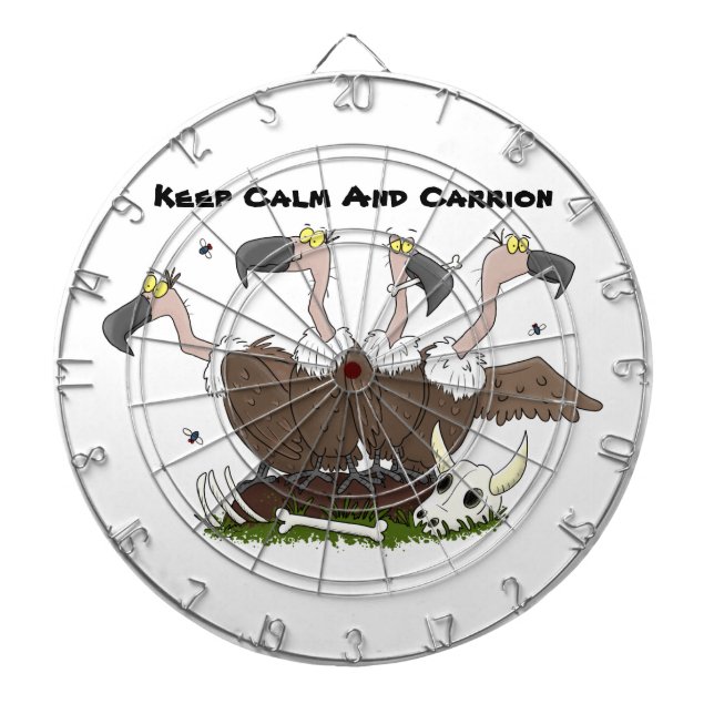 Funny vultures humour cartoon dartboard (Front)