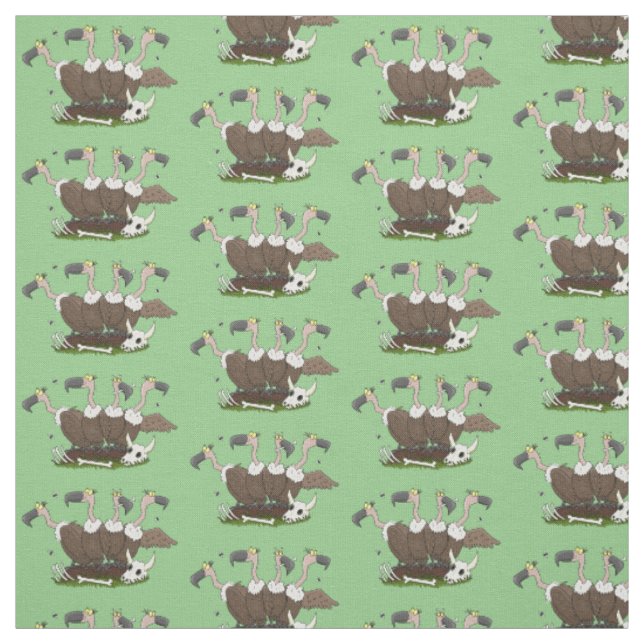 Funny vultures humour cartoon fabric (Swatch)
