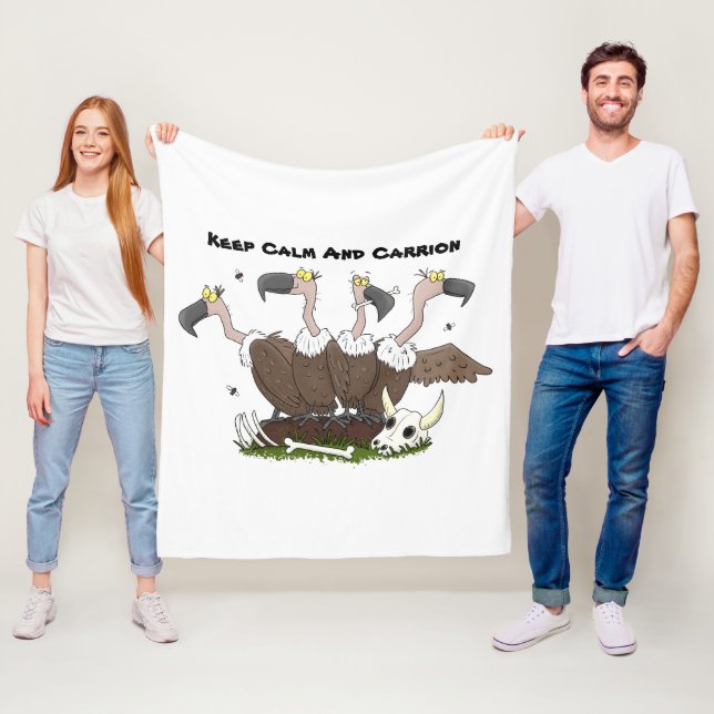 Funny vultures humour cartoon fleece blanket (In Situ)