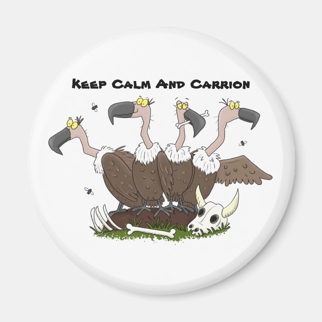 Funny vultures humour cartoon magnet (Front)