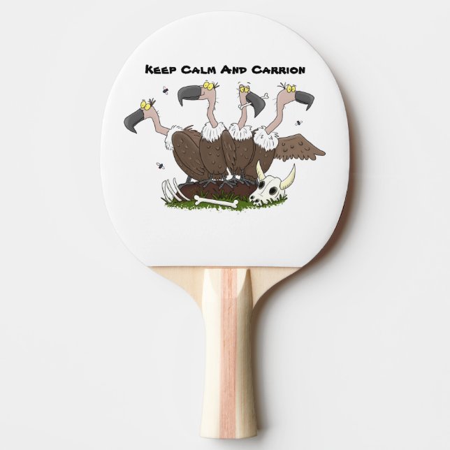 Funny vultures humour cartoon ping pong paddle (Front)
