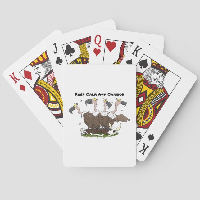 Funny vultures humour cartoon playing cards (Back)
