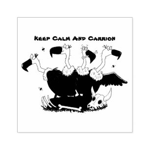 Funny vultures humour cartoon rubber stamp