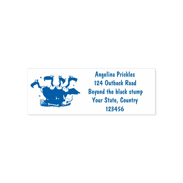 Funny vultures humour cartoon self-inking stamp (Design)