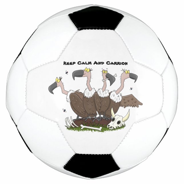 Funny vultures humour cartoon soccer ball (Front)