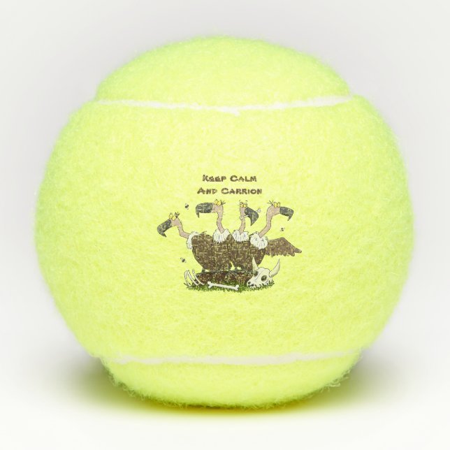 Funny vultures humour cartoon tennis balls (Front)