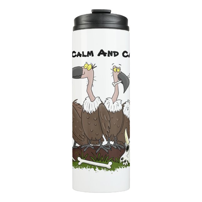 Funny vultures humour cartoon thermal tumbler (Front)