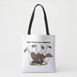 Funny vultures humour cartoon tote bag