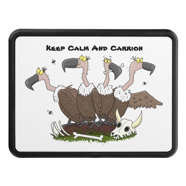 Funny vultures humour cartoon trailer hitch cover (Front)