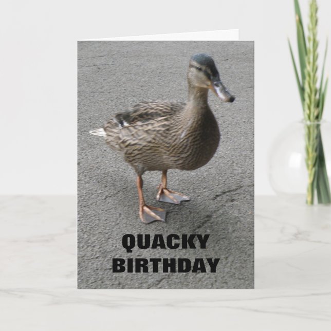 Funny Waddling Duck Custom Birthday Card (Front)