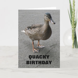 Funny Waddling Duck Custom Birthday Card