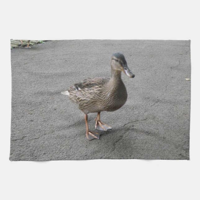 Funny Waddling Duck Kitchen Towel (Horizontal)
