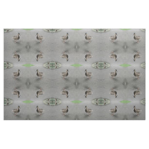Funny Waddling Duck Patterned Animal Fabric
