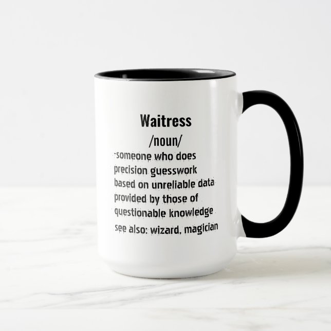 funny Waitress Definition gifts for men women Mug (Right)