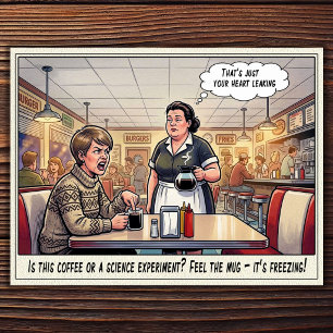 Funny Waitress Life Restaurant Humour  Postcard