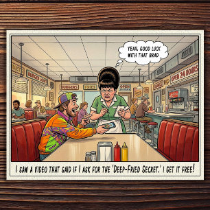 Funny Waitress Life Restaurant Humour  Postcard