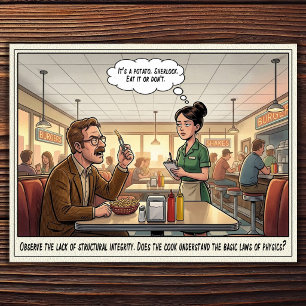 Funny Waitress Life Restaurant Humour Postcard