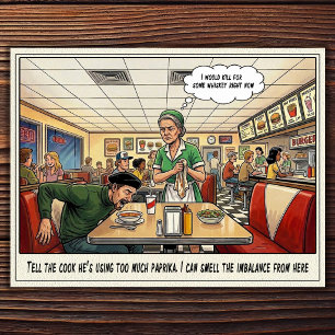 Funny Waitress Life Restaurant Humour  Postcard