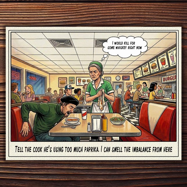 Funny Waitress Life Restaurant Humour  Postcard (Creator Uploaded)