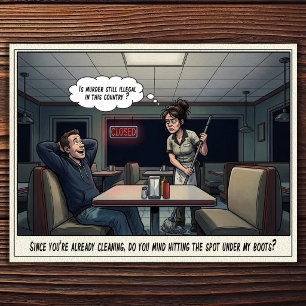 Funny Waitress Life Restaurant Humour  Postcard