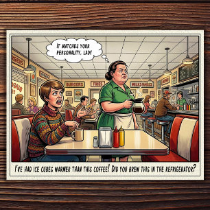Funny Waitress Life Restaurant Humour  Postcard