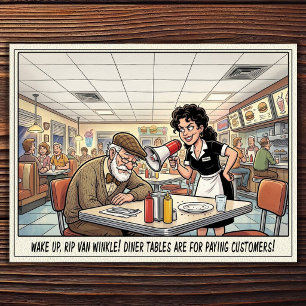 Funny Waitress Life Restaurant Humour  Postcard