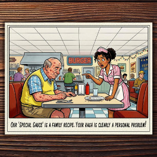 Funny Waitress Life Restaurant Humour  Postcard