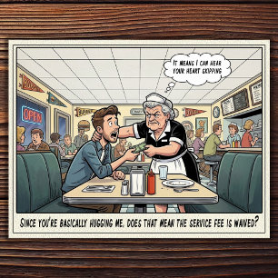 Funny Waitress Life Restaurant Humour  Postcard