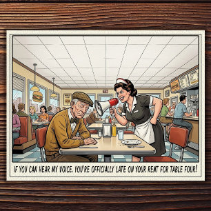Funny Waitress Life Restaurant Humour  Postcard