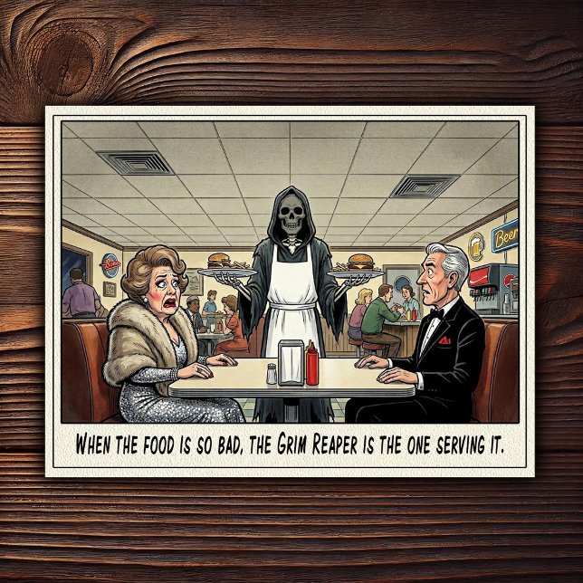 Funny Waitress Life Restaurant Humour  Postcard (Creator Uploaded)