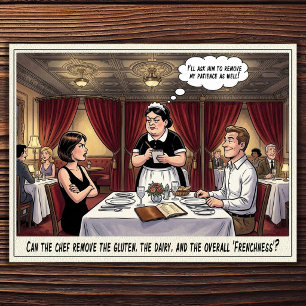 Funny Waitress Life Restaurant Humour  Postcard
