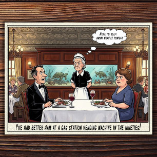 Funny Waitress Life Restaurant Humour  Postcard