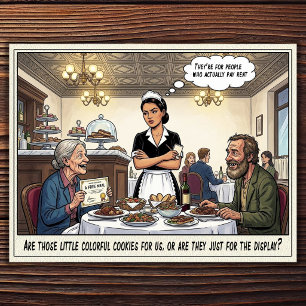 Funny Waitress Life Restaurant Humour  Postcard