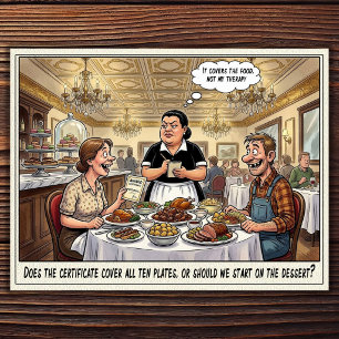 Funny Waitress Life Restaurant Humour  Postcard