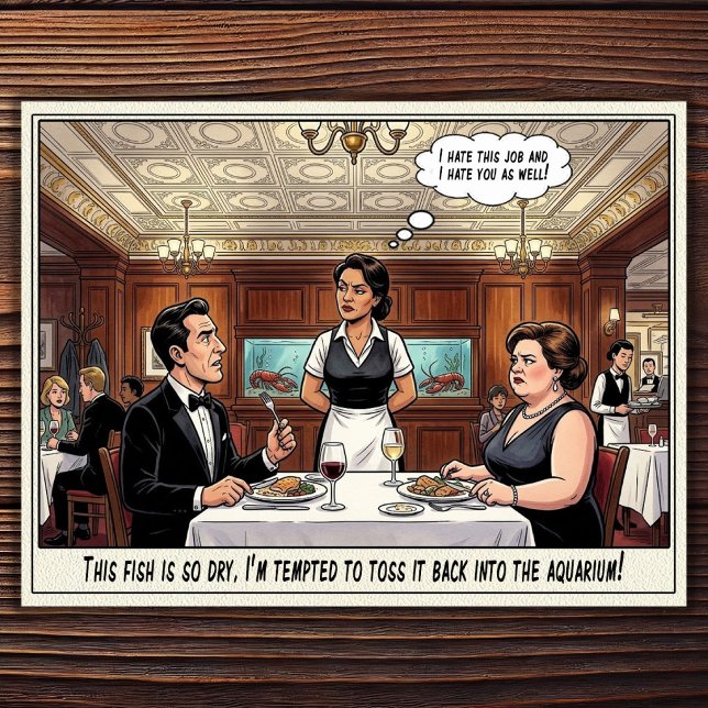 Funny Waitress Life Restaurant Humour  Postcard (Creator Uploaded)