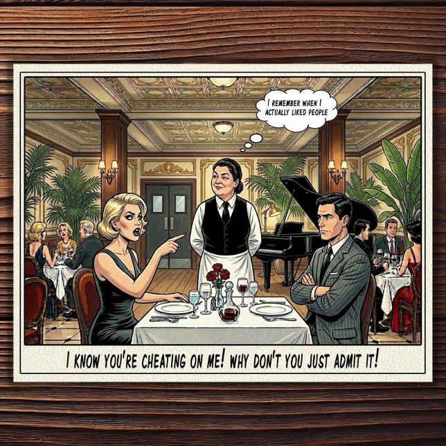 Funny Waitress Life Restaurant Humour  Postcard (Creator Uploaded)