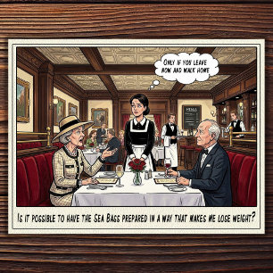Funny Waitress Life Restaurant Humour  Postcard