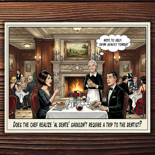 Funny Waitress Life Restaurant Humour  Postcard