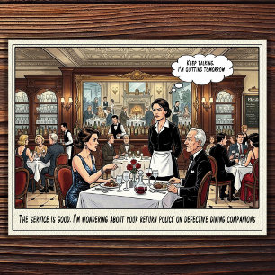 Funny Waitress Life Restaurant Humour  Postcard