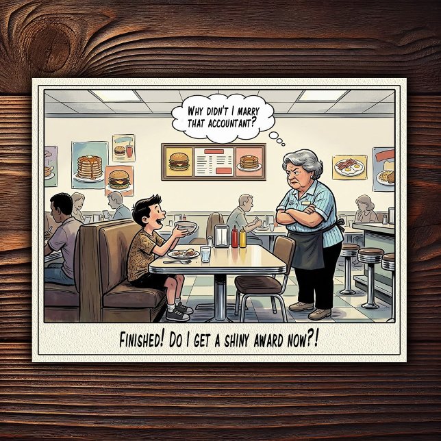 Funny Waitress Life Restaurant Humour  Postcard (Creator Uploaded)