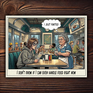 Funny Waitress Life Restaurant Humour  Postcard